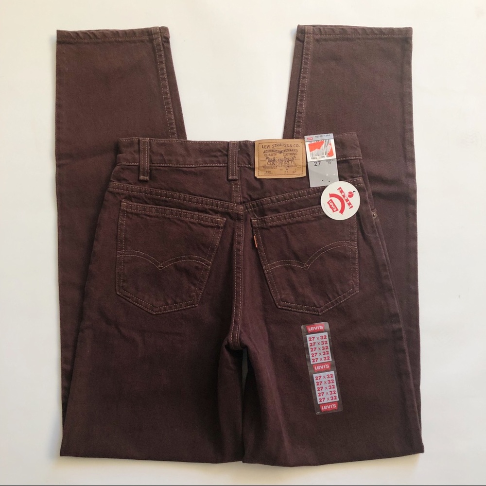 Vtg 80’s Deadstock Levi’s 550 High Rise Brown Jeans Tagged 27x32